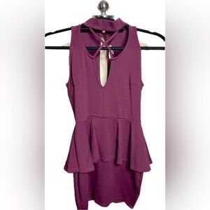 Charlotte Russe- Purple mini peplum dress. Small.
